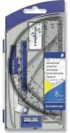 Staedtler Geometrická sada / 8 dielov / kružítko / uhlomer / pravítko 15 cm (550 60 S8)