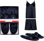 Dámska pyžamová súprava darčekovom balení GIFT PYJ CAMI SET SLIPPERS UW0UW04855 DW5 tm. modrá Tommy Hilfiger