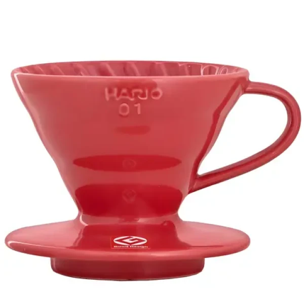 Hario VDC-01R červená / Dripper na filtrovanú kávu / Keramika / Veľkosť 1