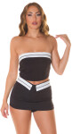 Sexy Skorts with folded waistband stripe detail black