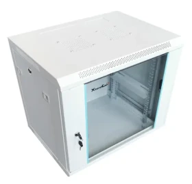 Xtendlan 19" sivá / Nástenný rozvádzač / 9U / 600×450 mm / nosnosť 60 kg / sklenené dvere (WS-9U-64-GREY-P)
