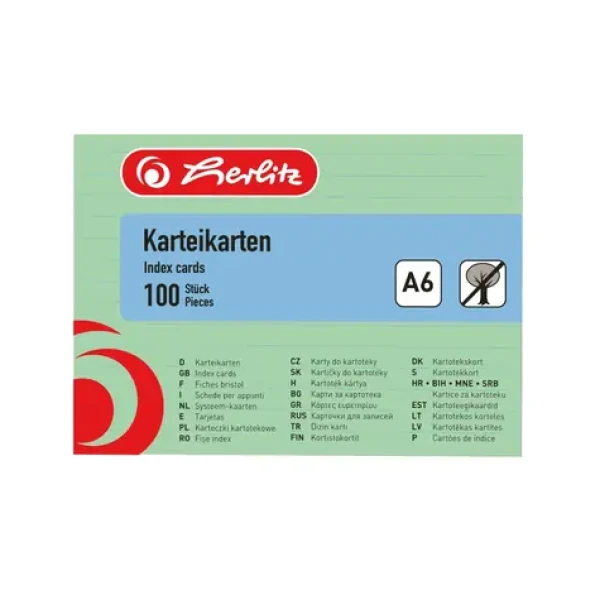 Herlitz Linkované kartičky A6 / 100 ks / zelená (1150655)