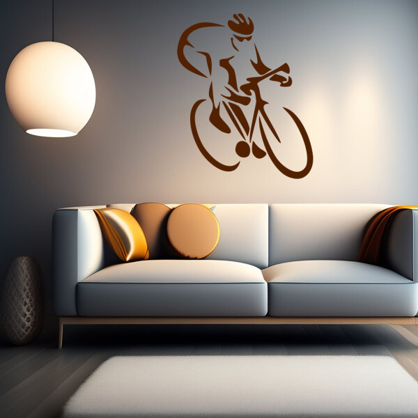 Veselá Stena Samolepka Cyklista Farba: hnědá, Veľkosť: 40 x 48 cm