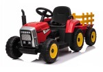 Mamido Elektrický traktor s vlečkou červený