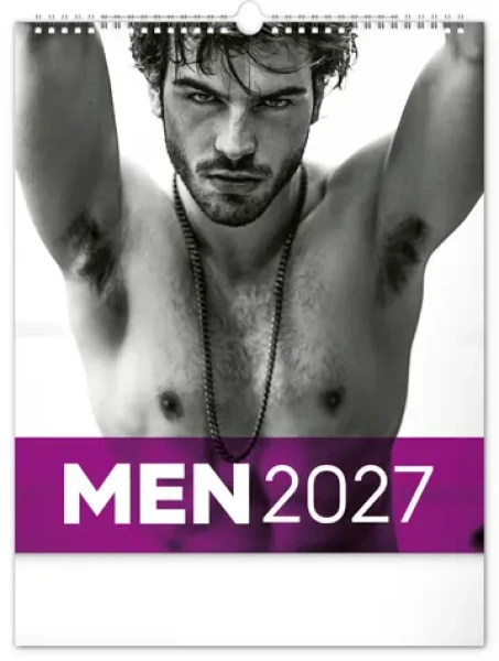 Men 2027 / Nástenný kalendár / 30 × 34 cm / čiernobiely
