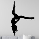 Veselá Stena Samolepka Pole dance Farba: červená, Veľkosť: 60 x 42 cm