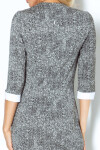 Dámske spoločenské šaty COLLAR short SAF-110-2 sivá/biela - Numoco XL bílá/černá