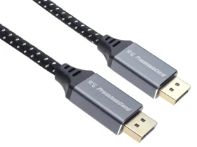 PremiumCord DisplayPort 1.4 prípojný kábel MM 0,5 m strieborná / Video kábel / 8K 60Hz / pozlátené konektory (kport10-005)