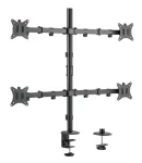 Equip stolný držiak pre 4 monitory čierna / Stolný držiak / 17-32" / VESA 75-100 mm / nosnosť 9 kg / 360° (650159)