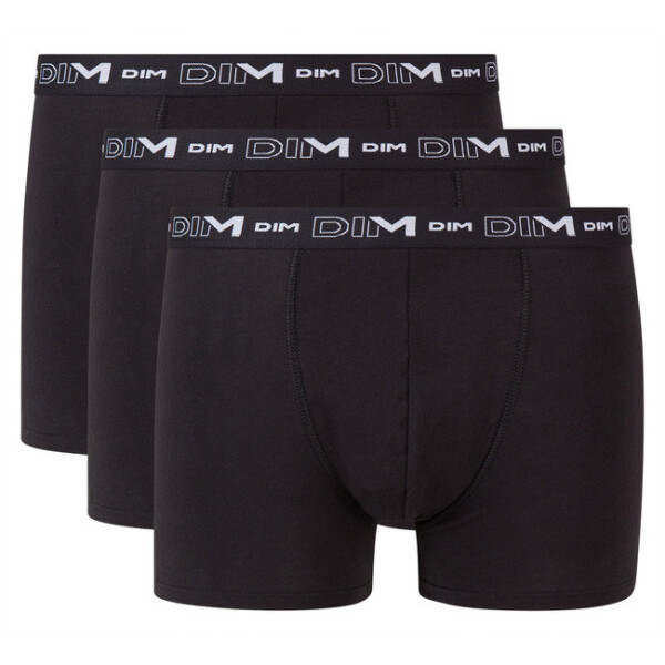 Pánske boxerky 3 ks DIM COTTON STRETCH BOXER 3x - DIM - čierna XL