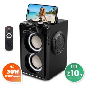 Media-Tech OVERBOX MT3186 čierna / Prenosný reproduktor / Bluetooth 5.3 / FM rádio / USB / microSD (MT3186)