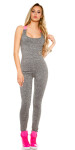 Trendy workout jumpsuit with sexy back neonorange L