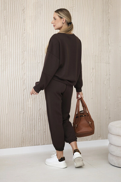 Súprava tepláky + nohavice maslová látka hnedá UNI