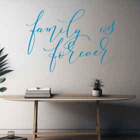 Veselá Stena Samolepka Family is forever Farba: modrá, Veľkosť: 100 x 72 cm