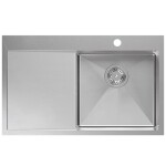 Quadron - Oceľový drez RUSSEL 111 BRUSH NICKEL Ľavá komora HB7912BS