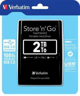 Verbatim Store 'n' Go USB 3.0 2TB čierna / Externý HDD / 2.5"/ USB 3.0 / 5 400 ot-min (53177)
