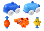 Mamido Odpaľovač autíčok s nafukovacími balónikmi Rybičky