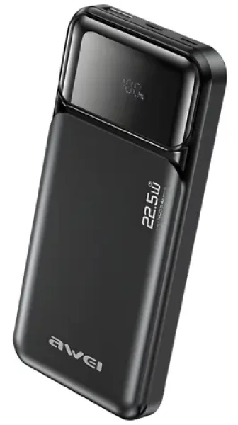 Awei PA-90 čierna / Powerbanka / 10 000 mAh / 22,5 W PD / 2x USB-C (PA-90)