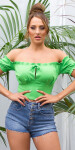 Sexy Koucla Off-Shoulder crop top green Einheitsgroesse