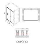 CERANO - Sprchové posuvné dvere Orlano L/P - 5 mm - chróm, transparentné sklo - 110x195 CER-8050BD74890