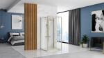 REA/S - Rohový sprchovací kút RAPID SWING Brush Gold Dvere: 90 x Sprchová zástena: 90 KPL-02521