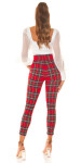 Sexy Koucla checkered Highwaist Pants red XL