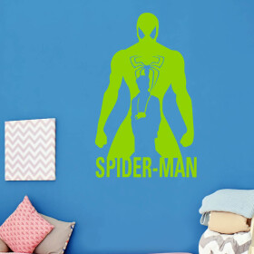 Veselá Stena Samolepka Spiderman silueta Farba: zelená, Veľkosť: 80 x 49 cm