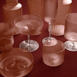 Ferm Living Sklenice na víno Ripple Blush 270 ml – set 2 ks