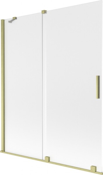 MEXEN/S - Velar dvojkrídlová posuvná vaňová zástena 140 x 150, dekor, zlatá kartáčovaná 896-140-000-31-55
