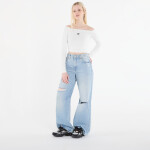 Tričko adidas Essentials Rib Off Shoulder Long-Sleeve Top T-Shirt White L