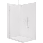 CERANO - Sprchová zástena Walk-in Orbis Top Round Ľ/P - 8 mm - okrúhla vzpera - biela matná, transparentné sklo - 160x200 CER-682582