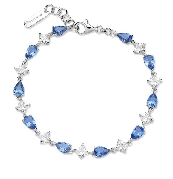 Brosway Oslnivý strieborný náramok so zirkónmi Fancy Freedom Blue FFB111