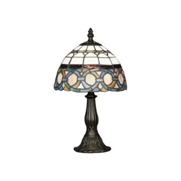 Prezent Tiffany antická hnedá / Stolová lampa / E14 / 40W / IP20 / vitráž (SKL000393341)