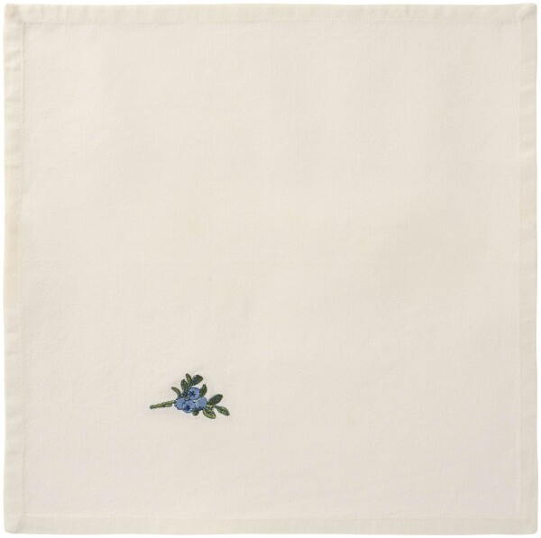 Ib Laursen Látkový obrúsok s výšivkou Summer Vibe Blueberry stem