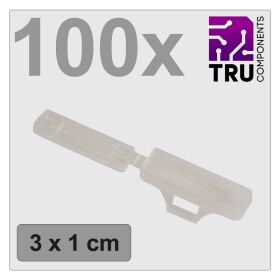 TRU COMPONENTS TC-12888596 T24CA081 ochranný štítok Potlačiteľná plocha: 9.5 x 30 mm priehľadná Počet markerov: 100 100 ks; TC-12888596