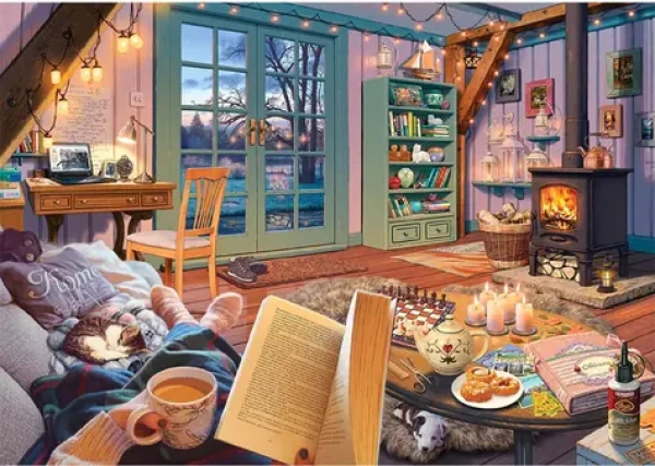 Wooden City Drevené puzzle Útulná chata 505 dielikov
