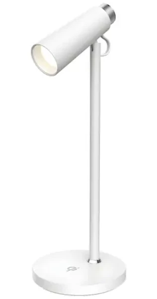 Immax TIT biela so striebornými prvkami / LED stolná lampička / Qi nabíjanie / 12W / 150lm (08990L)