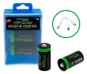 Patona LR14 (C) 2300mAh Li- ION / Nabíjacia batéria / 1,5V / USB-C nabíjanie / 2 ks v balení (PT1411)