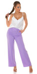 Sexy Koucla Highwaist Cloth Pants with Belt lilac L