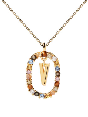 PDPAOLA Krásny pozlátený náhrdelník písmeno "V" LETTERS CO01-281-U (retiazka, prívesok)