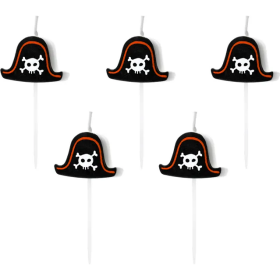 Sada svíček pirátský klobouk 2cm 5ks - PartyDeco