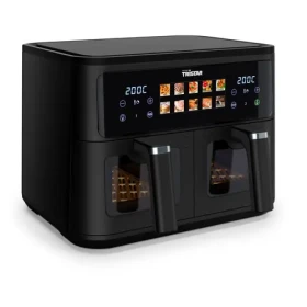 Tristar FR-9075 čierna / Dvojitá teplovzdušná fritéza / 2500W / 2x 4.5l / 60 ° C - 200 ° C / 10 programov (FR-9075)