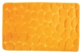 MSV Pebbles kúpeľňová predložka 40 x 60 cm žltá / PU pena / protišmyková