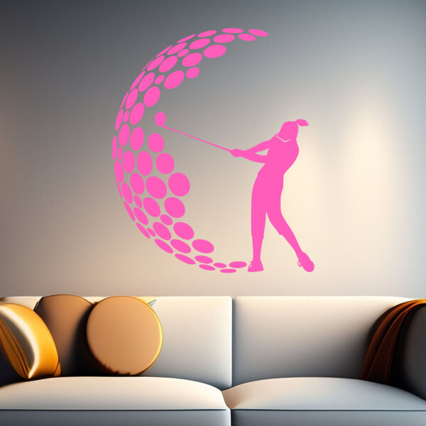 Veselá Stena Samolepka Golf Farba: růžová, Veľkosť: 60 x 73 cm