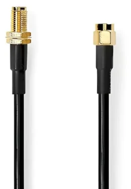 Nedis Anténny kábel SMA(M)-SMA(F) čierna / Anténny kábel / Pozlátené / 50 Ohm / Dvojité tienenie / 10 m (CSGB02400BK100)