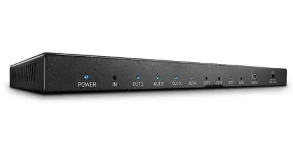 Lindy 8 Port HDMI 18G Splitter čierna / HDMI splitter / 4K 60Hz / HDR / HDCP 2.2 (38237)