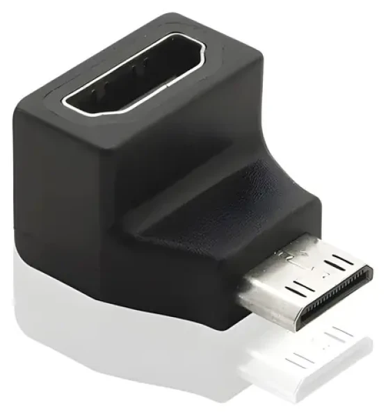 OEM Mini HDMI C (M) - HDMI (F) zahnutá 90 ° / Redukcia (kphdma-28)