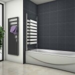 H K - Vaňová zástena S22 STRIPE 120x140cm - dvojdielna sklopná, číre sklo so vzorom, ľavá varianta SE-S22STRIPE120