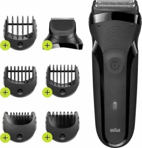 Braun Series 3 300BT čierna / Holiaci strojček / vodeodolný / rýchle nabíjanie / 6 nástavcov (8700216735742)