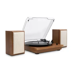 Victrola VM-135-OAK-INT hnedá / gramofón s reproduktormi / 3 rýchlostné / BT / 3.5mm jack / RCA (5060647651091)